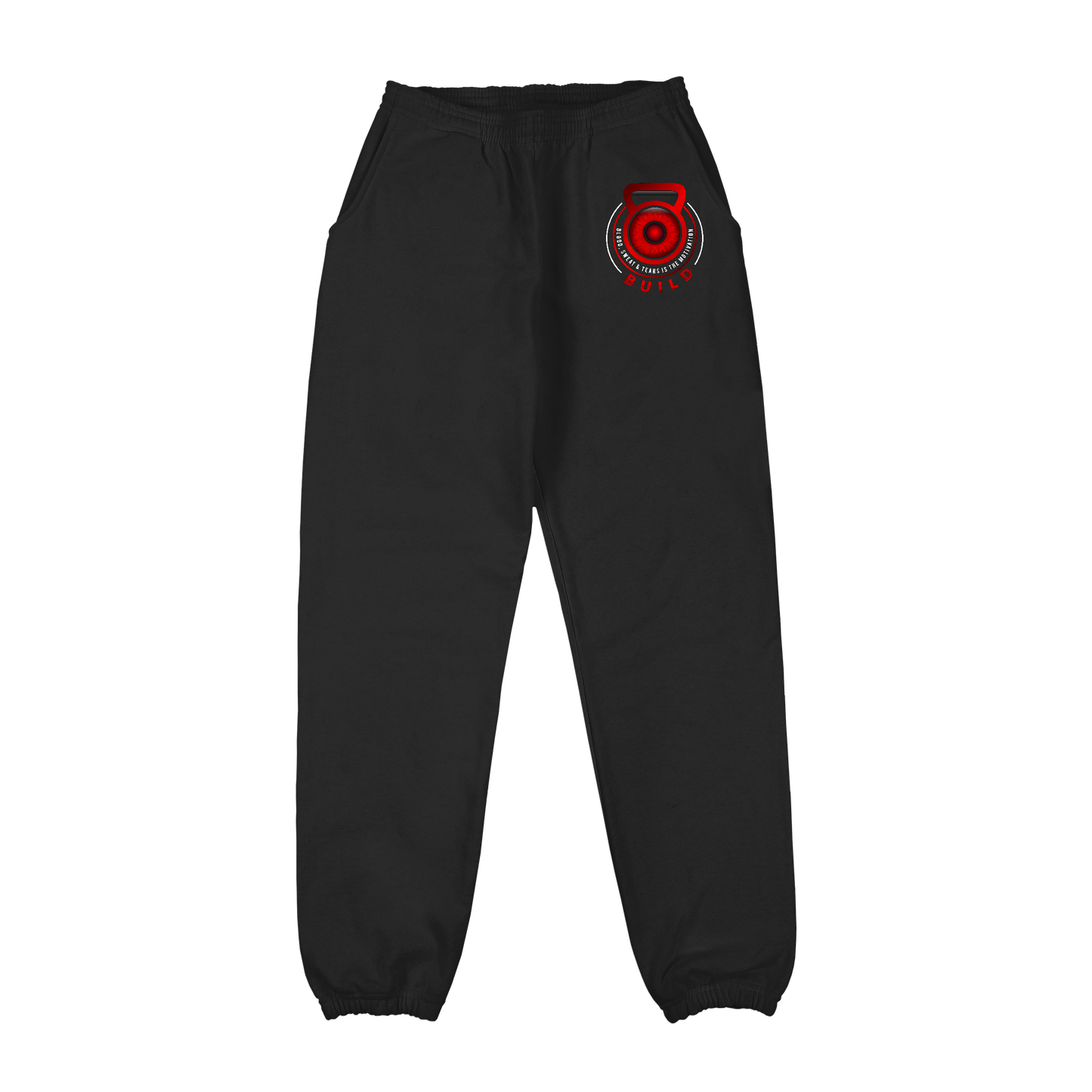 BLACK "BUILD" SWEATPANTS