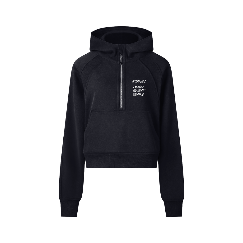Cropped Half-Zip Hoodie